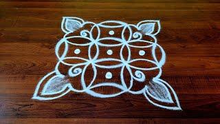 Thai madham special 4*4dots flowerkolam|easy flower Rangoli|Salem Rangoli|pandaga muggulu|ball kolam