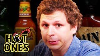 Michael Cera Experiences Mouth Pains While Eating Spicy Wings | Hot Ones