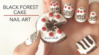 Nail Art - Black Forest Cake Inspired