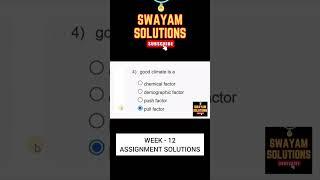 Wild Life Ecology Week 12 Assignment Solutions | SWAYAM NPTEL | SUBSCRIBE