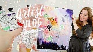 FUN art supplies I’ve been using (+ painting a fox)  Art Studio Vlog 97