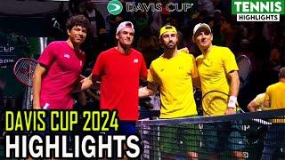 Ben Shelton/Tommy Paul vs Matthew Ebden/Jordan Thompson Highlights | Davis Cup 2024