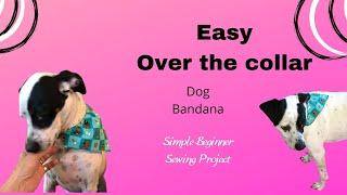 Simple Sewing Project for Beginner: Over the Collar Dog Bandana-EASY