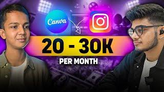 22 Posts से 40K Followers! How He Earns 30,000 Rupees a Month Using Canva