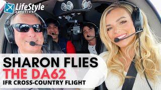 Sharon Flies the Diamond DA62 on IFR Cross Country Flight