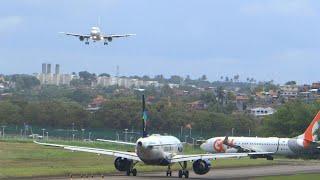 Movimento Diferente no Aeroporto de Salvador - Pousos e decolagens na auxiliar 