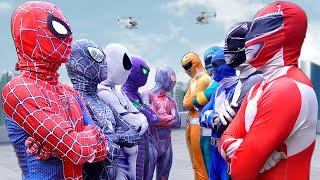 OMG !! Team SPIDER-MAN Battle vs Team POWER RANGER || Which Team is Stronger ???