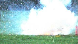 SLOW MOTION 75mm Titanium Salute Tube Blowout 5000fps