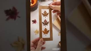 DIY leaf book mark  #diy #shortsvideo #howtomakepaperbookmark #viralvideo #bookmark #leafart