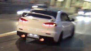 Mitsubishi Lancer EVO X - CRAZY CRACKLES & POPS & Spitting Flames!