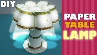 How to Make Table Lamp with Paper Glass | Table Lamp Making at Home | Easy craft & Art Ideas