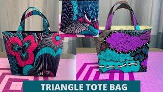 HOW TO MAKE A TRIANGLE TOTE BAG | DIY SEWING PROJECT