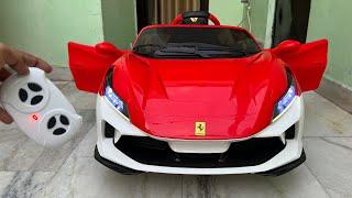 New RC Ferrari Car Unboxing & Testing | 2.4Ghz Remote Control Ride on Ferrari Car | Shamshad Maker