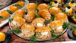 Quick and easy puff pastry snacks. Puff pastry shells with tuna paste