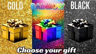 Choose your gift ️|| 3 gift box challenge|| 2 good & 1 bad|| Gold, Rainbow &Black #chooseyourbox