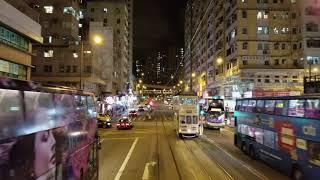 [4K] Hong Kong Backpack Travel - HK Tramways (night) 背包旅遊 - 夜遊香港電車