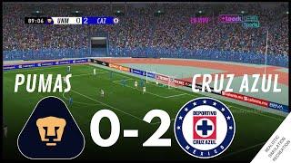 Pumas 0-2 Cruz Azul Highlights  | Liga MX Clausura 2024 |  Simulación de Video Juego