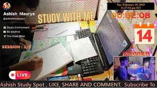 Study with me Live Pomodoro - Continuous Stream |80/12| NEET 2025,JEE CA NDA CLAT UPSC BPSC SSC PW