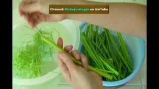 Vietnamese Food Day Nau An Nom Goi Rau Muong - How to Make Shrimp Water Spinach Salad Ung Choi