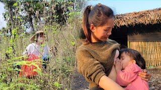 TIMELAPSE: 90 days mother and daughter built bamboo house & Get help from good People