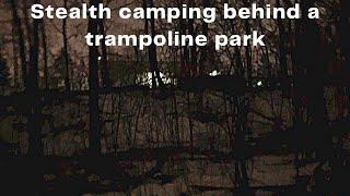 Winter stealth camping behind a trampoline park