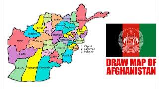 افغانستان How to draw map of Afghanistan with Provinces.