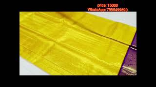 Pure kanchipuram handloom silk sarees with price, latest designs  || whatsapp: 7995499590