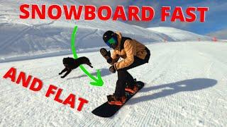 HOW TO SNOWBOARD ON A FLAT BASE... FAST | BEGINNER to EXPERT