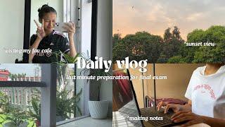 Daily vlog ྀི 𓍢ִ໋️| living in India🪐| last minute preparation for final exam| study vlog