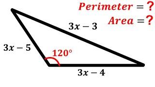 Can you find Perimeter and Area of the triangle? | (Trigonometry) | #math #maths | #geometry