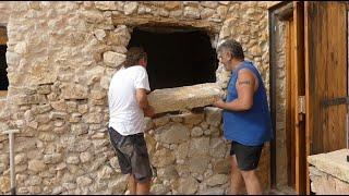 Placing the natural stone cill - Restoring an old Spanish farmhouse