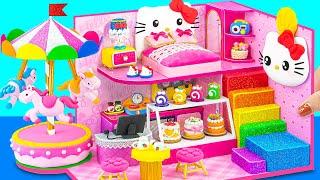 Make Hello Kitty House with Bedroom, Mini Bakery, Fun Playground from Clay ️ DIY Miniature House