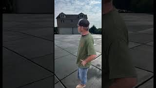 Black checkered concrete finish done EPIC STYLE!! #construction #concrete #EpicConcrete