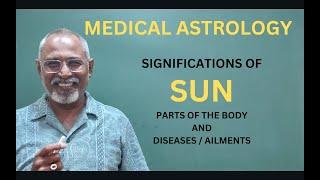 Medical Astrology: Class No.11 - Significations of Sun - Body Parts and Diseases / Ailments.