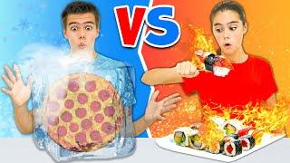 ¡COMIDA CALIENTE VS  FRÍA POR 24 HORAS! ¡El último en dejar de comer gana!