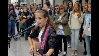 Allie Sherlock busking over 5 years. 11 to 16 years old.