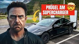 Fight at Supercharger goes viral – Tesla now introduces queues!