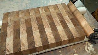 Ultimate chopping board! Process of making an end-grain cutting board. Korean No.1 young carpenters