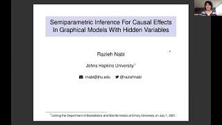 Razieh Nabi: Semiparametric inference for causal effects in graphical models with hidden variables