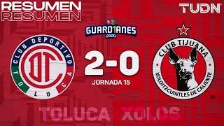 Resumen y goles | Toluca 2-0 Xolos | Guard1anes 2020 Liga BBVA MX - J15 | TUDN