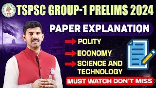 TSPSC Group 1 Prelims 2024 Paper Explanation Polity, Economy, S&T | Expected Cut off| Chandan Logics