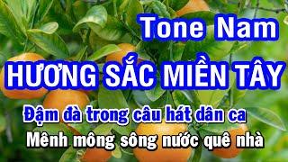 Karaoke Hương Sắc Miền Tây Tone Nam (C#m) | Nhan KTV