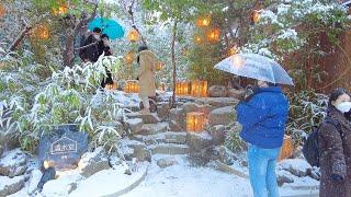  Yeonnam-dong Gyeongui Line Forest Trail Park snowy day in Seoul 서울 첫눈온날 연남동 경의선숲길 홍대입구 거리풍경