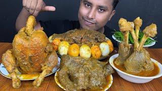 EATING MUTTON LIVER ,WHOLE CHICKEN ,MUTTON CURRY ,FISH ,EGGS & CHILLIS | MUTTON LIVER EATING ASMR