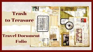 TRASH TO TREASURE - TRAVEL DOCUMENT FOLIO - VINTAGE STYLE #junkjournalideas #papercraft