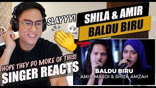 Baldu Biru - Amir Masdi & Shila Amzah #jamminghot  | SINGER REACTION