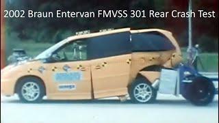 2002 Braun Entervan (Dodge Grand Caravan) FMVSS 301 Rear Crash Test (50 Mph)