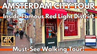 Amsterdam 4K UHD 100 FPS Walking Tour: Red Light District, Dam Square & Shopping Streets