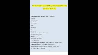 CSTR Practice Exam 2023 Questions and Answers Verified Answers