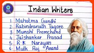 Names Of Indian Writers | Famous Indian Authors| Writers of India